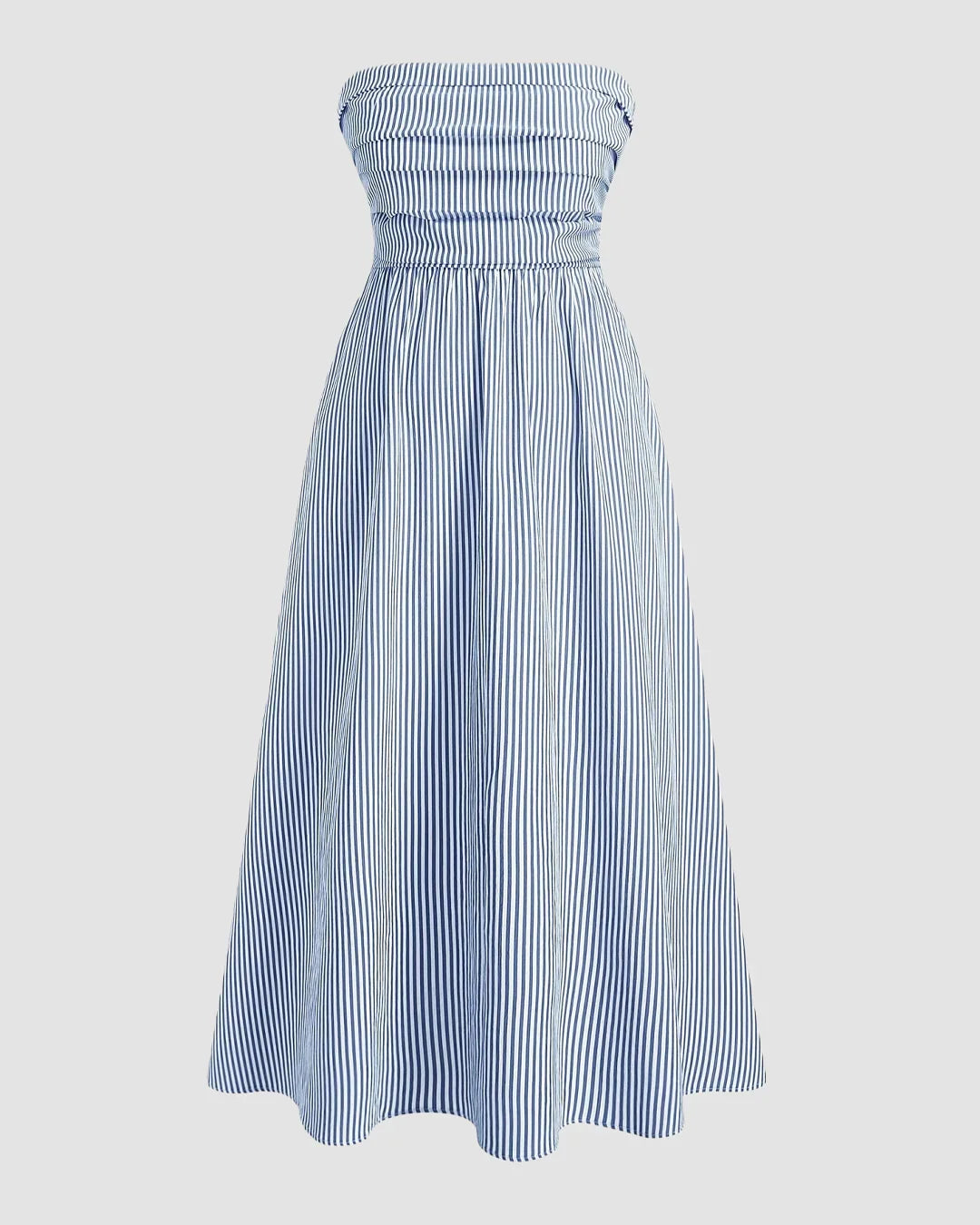Strapless Shirred Bust A-Line Midi Dress Curve & Plus