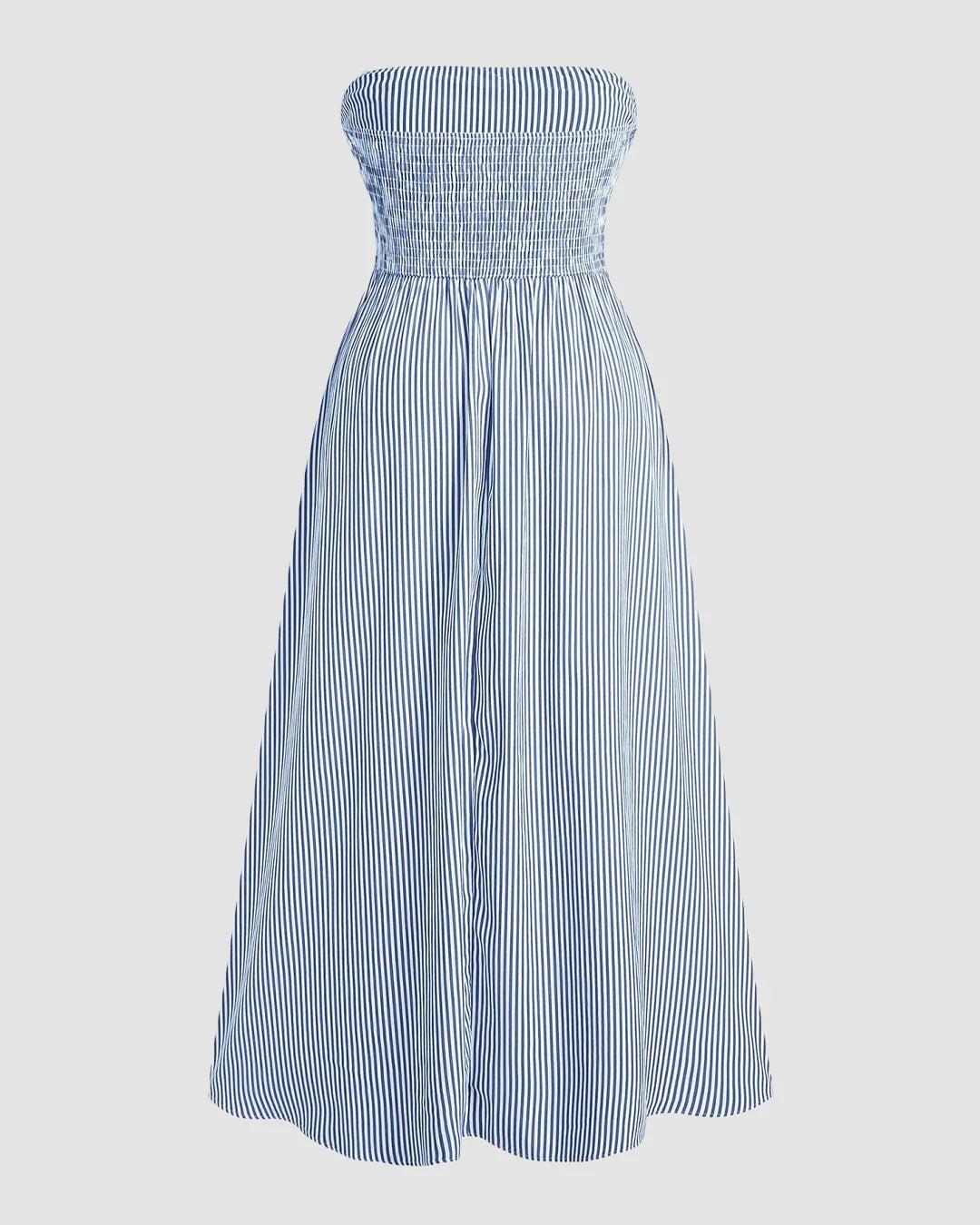 Strapless Shirred Bust A-Line Midi Dress Curve & Plus