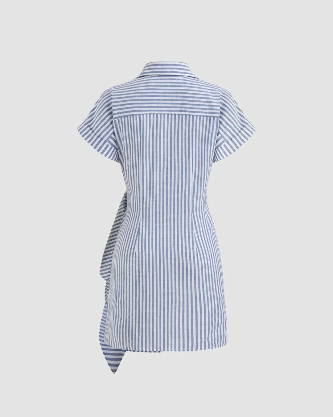 Stripe Blue Wrap Shirt Mini Dress