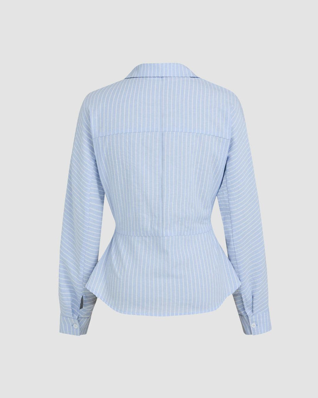 Striped Collared Full Sleeve Formal Shirt in Light Blue