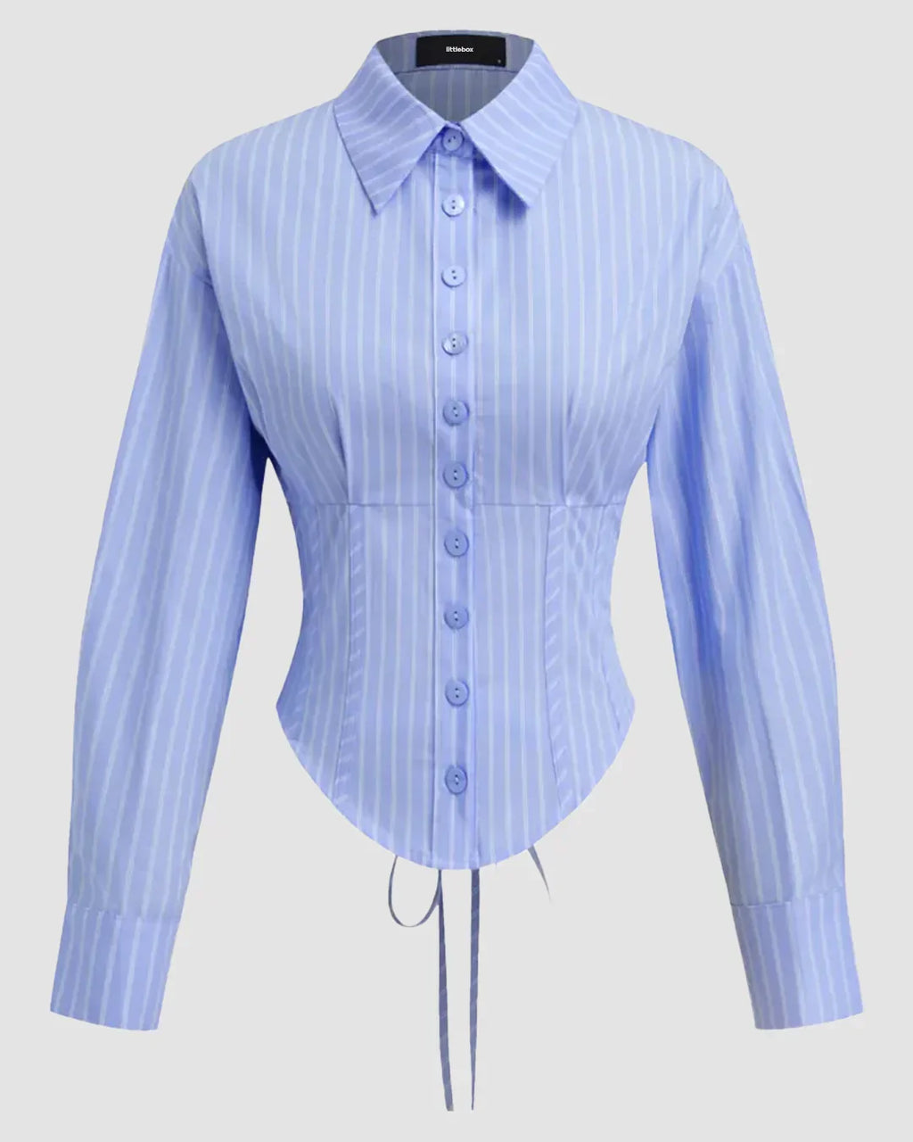 Striped Front Button Collar Full Sleeve Top