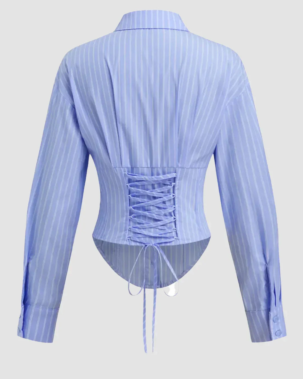 Striped Front Button Collar Full Sleeve Top