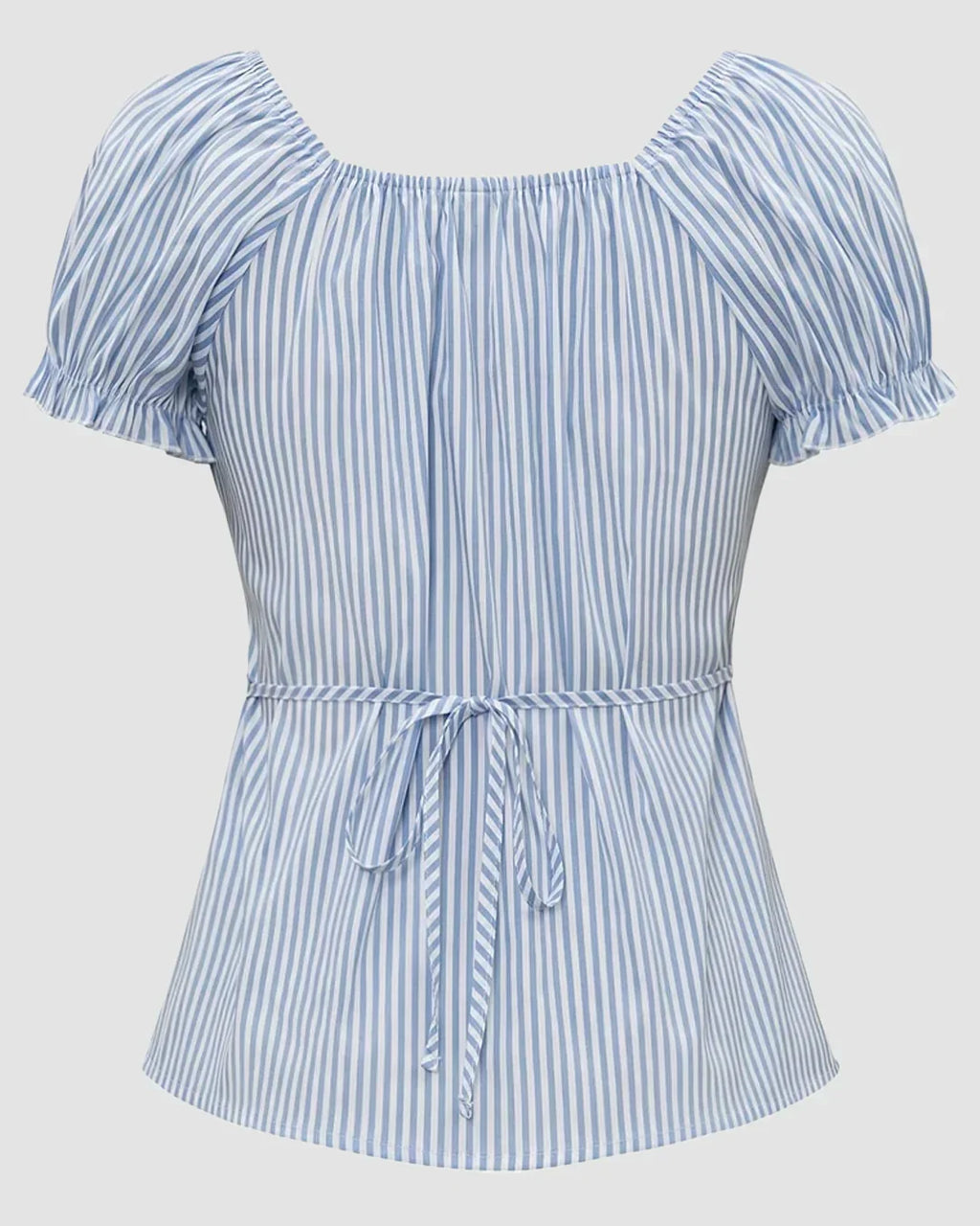 Striped Ruched Bust Button Down Shirt