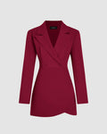Structured Blazer Formal Mini Dress in Redberry