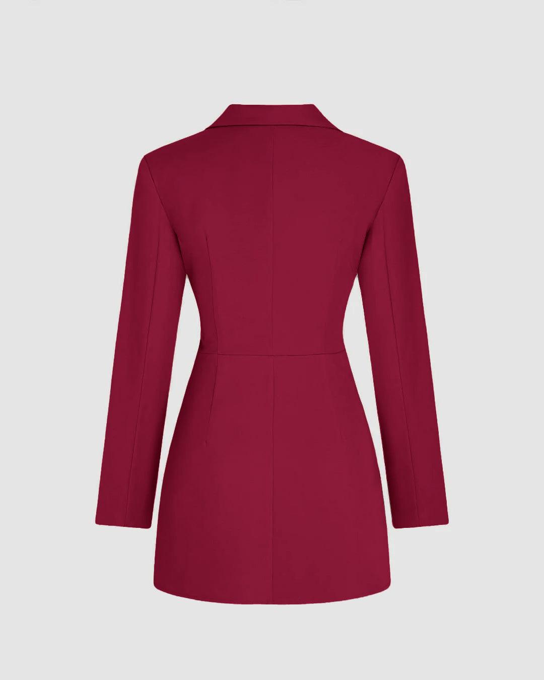 Structured Blazer Formal Mini Dress in Redberry