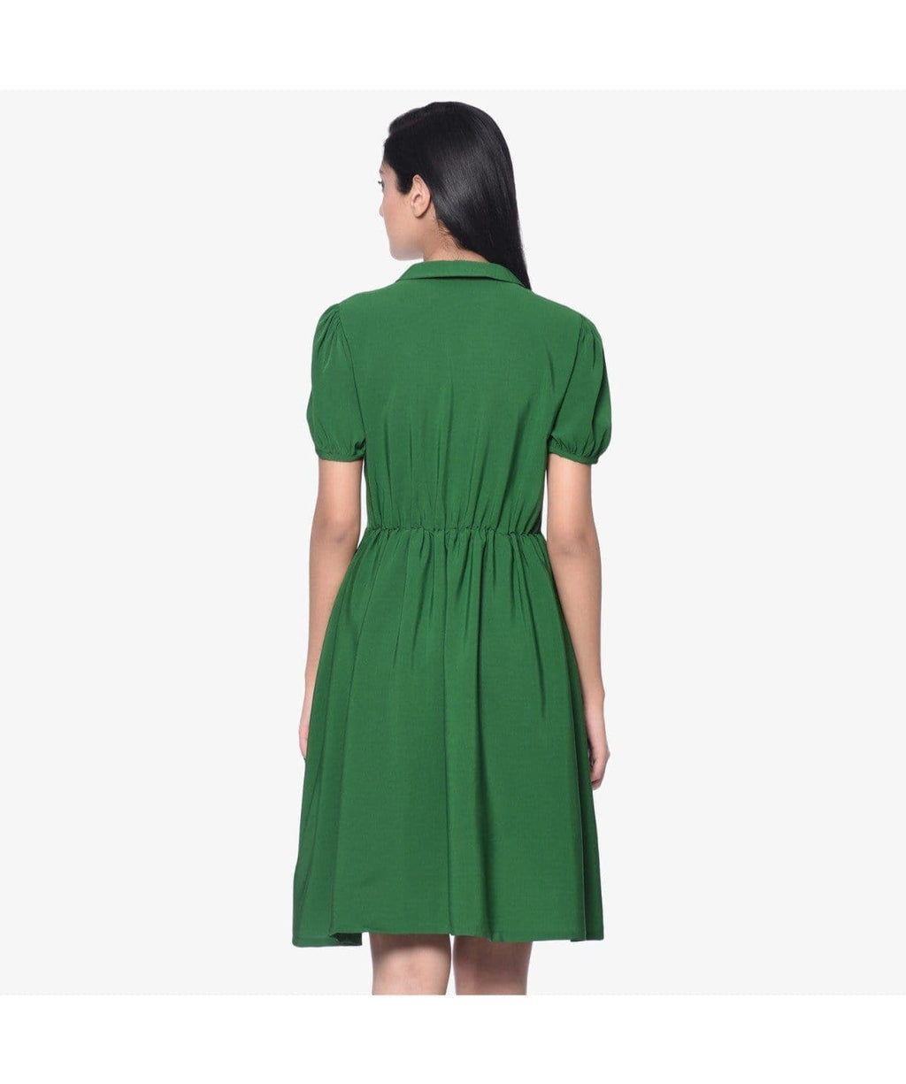 Solid Peterpan Collar Skater Dress