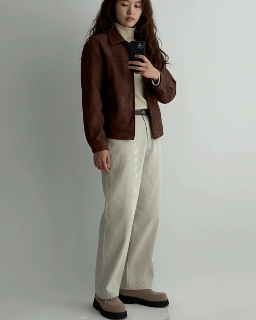 Suede Brown Button Down Full Sleeve Jacket