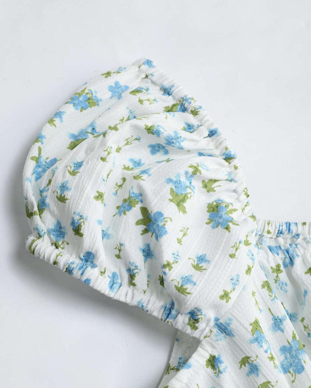 Summer Printed White Ruched Dress