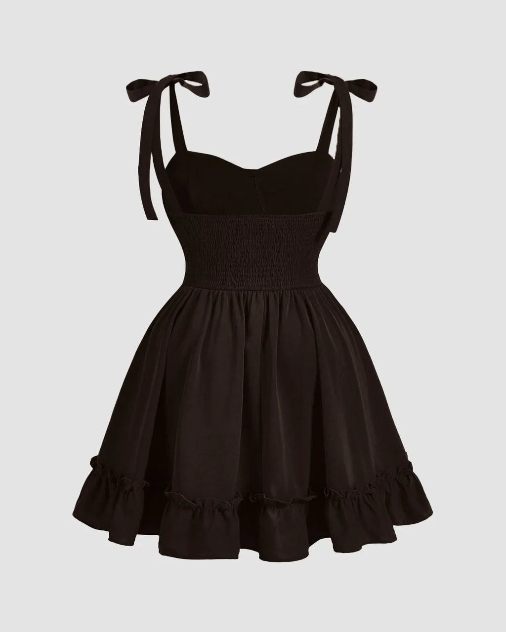 Sweetheart Neck Chocolate Dress with Lace-Up Waist