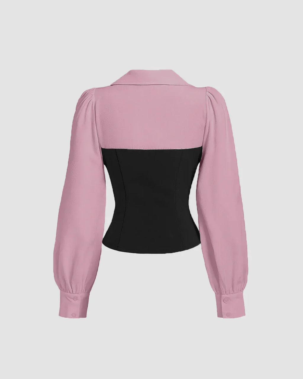 Sweetheart Neck Contrast Full Sleeve Top in Pink and Black
