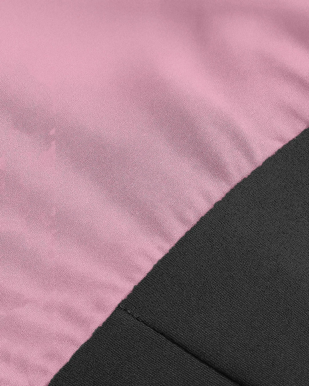 Sweetheart Neck Contrast Full Sleeve Top in Pink and Black