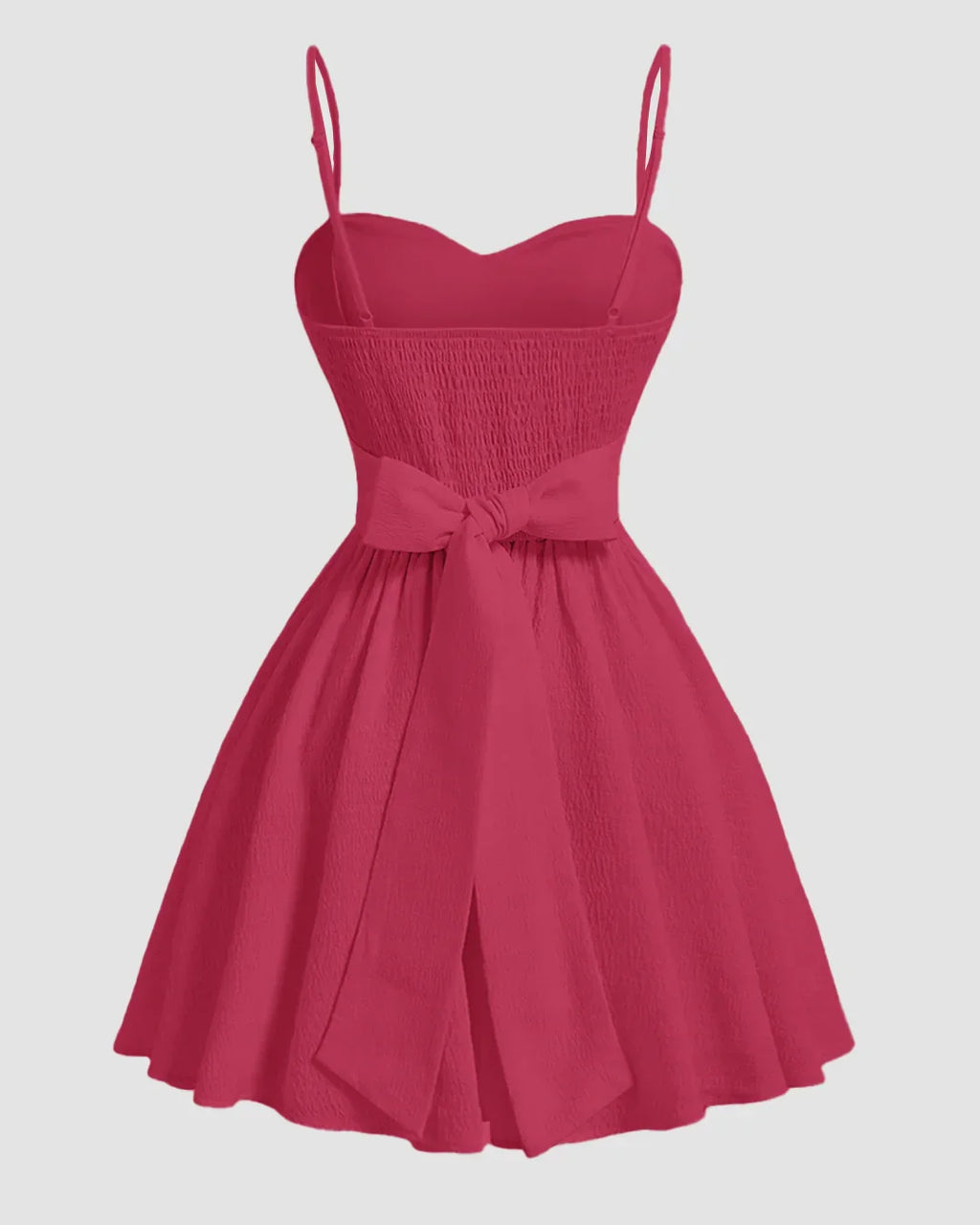 Sweetheart Neck Fit & Flare Sleeveless Mini Dress in Hot Pink