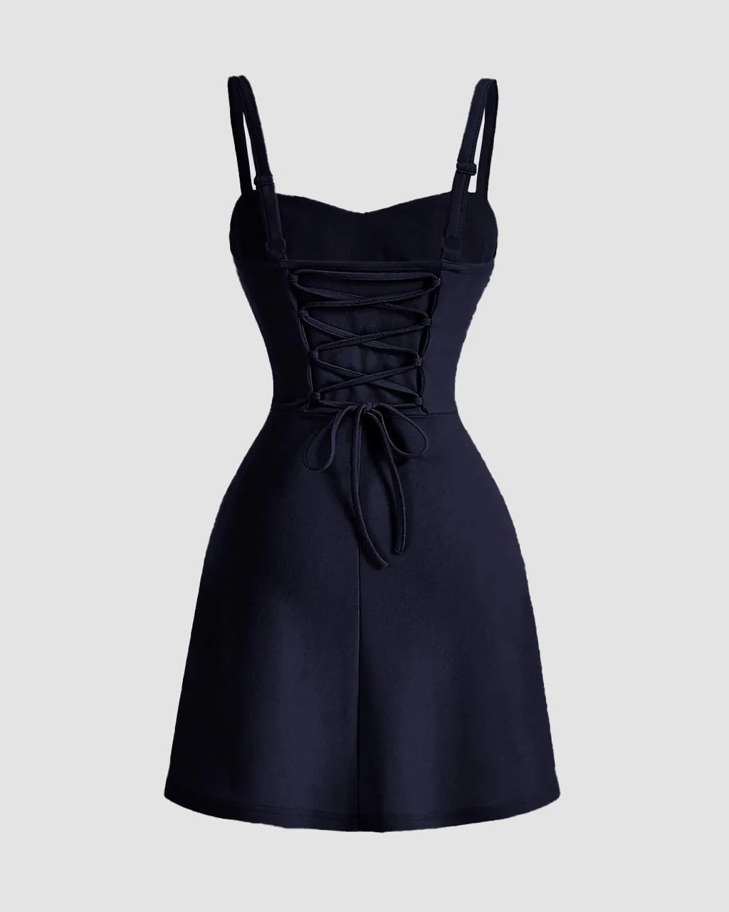 Sweetheart Neck Ruched Mini Dress In Dark Navy