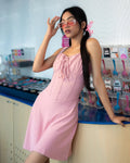 Sweetheart Neck Ruched Mini Dress In Dusty Pink