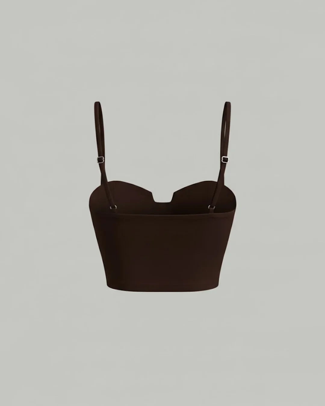 Sweetheart Neck Slim Fit Solid Sleeveless Corset Top in Brown