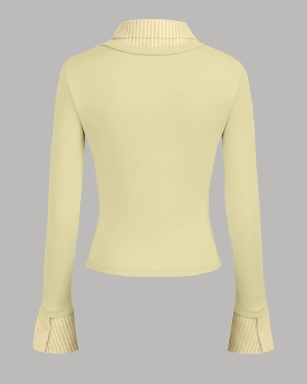 Collar Stripe Two Tone Top in French Vanilla