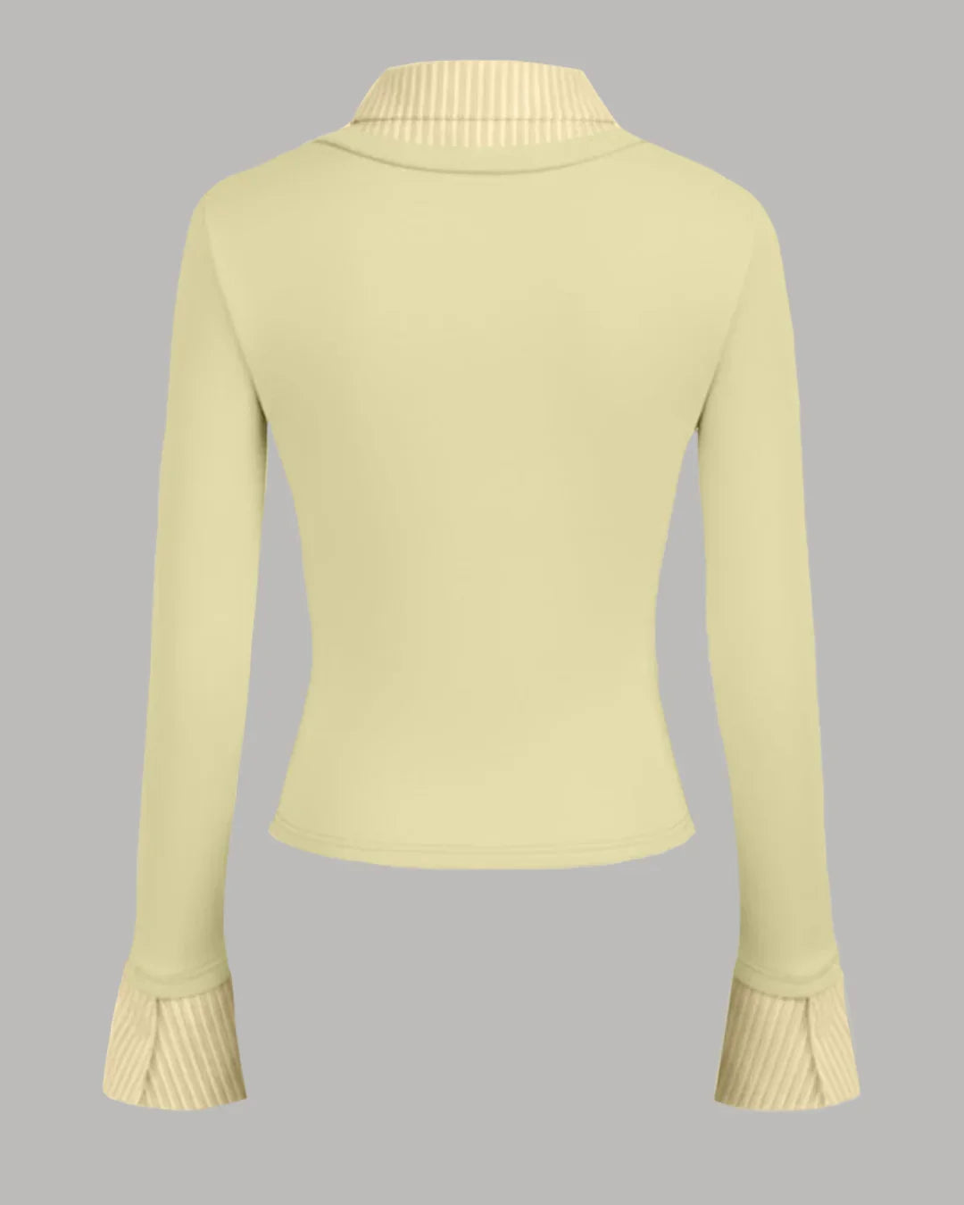 Collar Stripe Two Tone Top in French Vanilla
