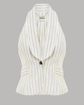 Pinstripe Corset Tailored Vest In White