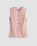 Textured Jersey Waistcoat In Pink