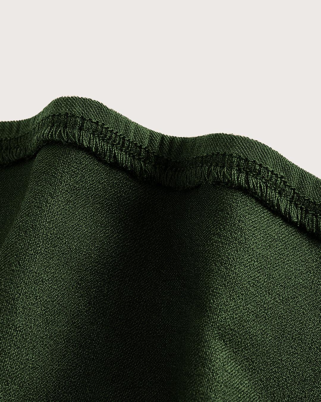 Textured Zip Front Zipper Corset Top In Olive Green