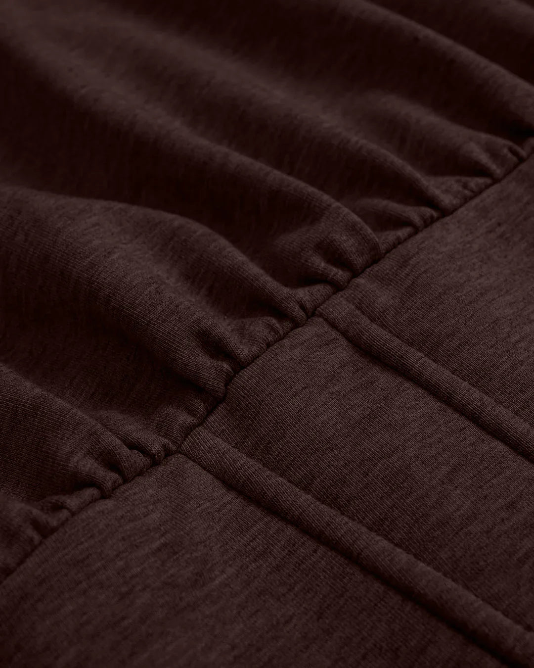 Tie-Back Asymmetrical Shoulder Corset Waist Top in Chocolate