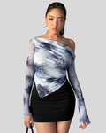 Tie-Dye Irregular Full Sleeve Top