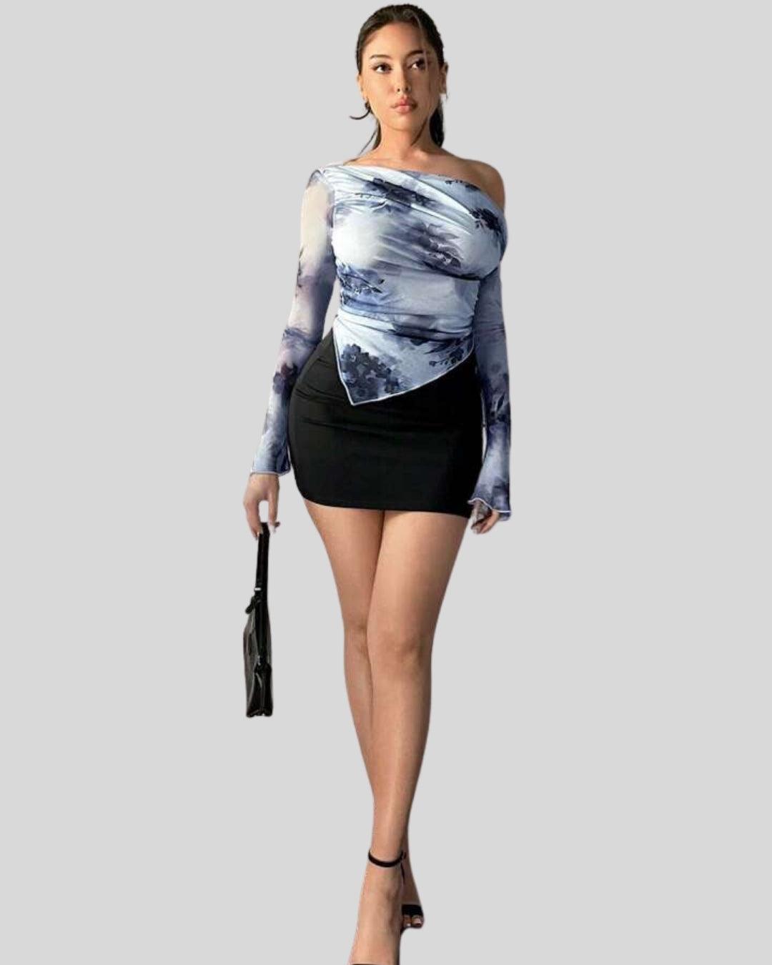 Tie-Dye Irregular Full Sleeve Top