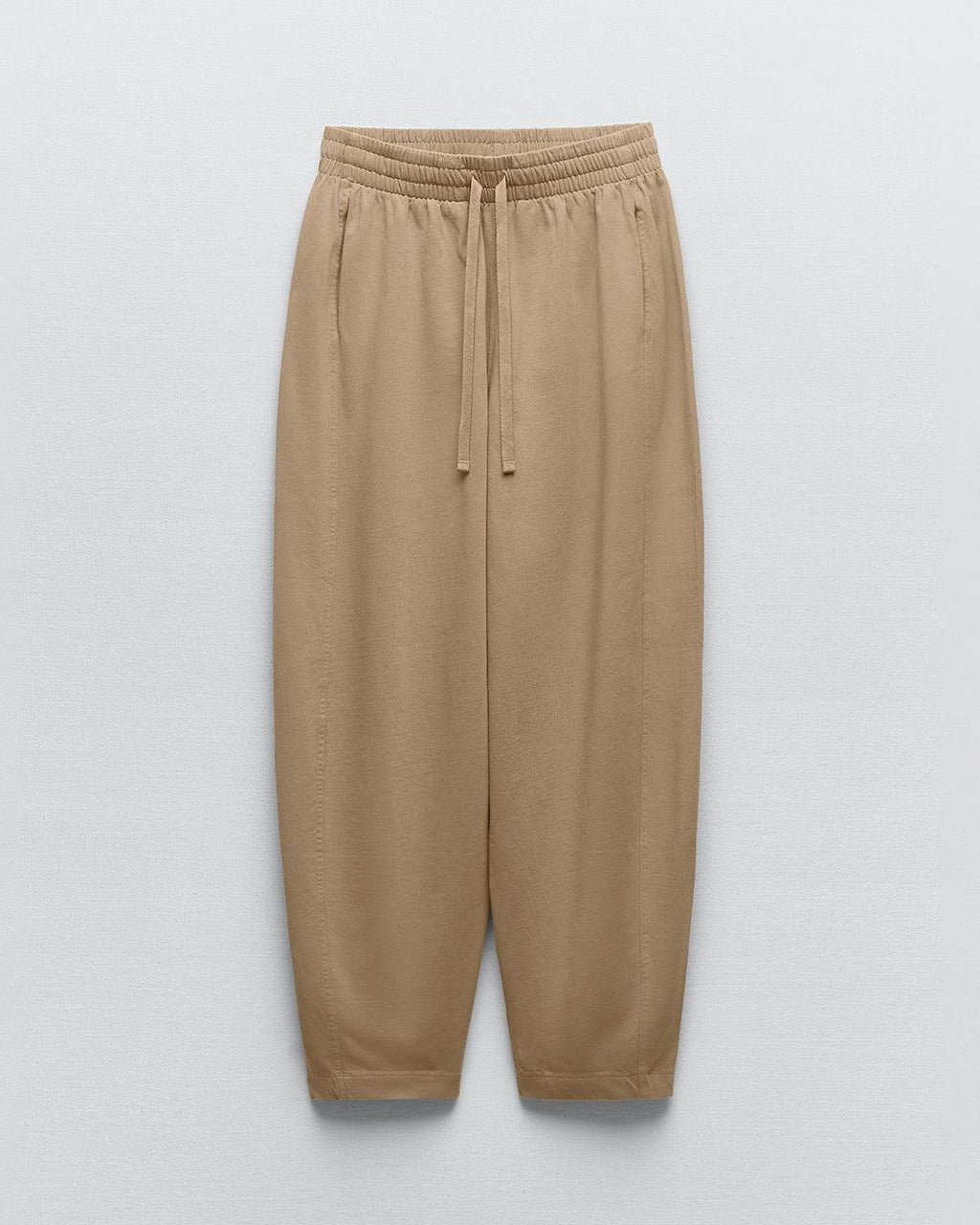 Set Of Two : Corset Style Top & Relaxed Fit Joggers in Light Brown