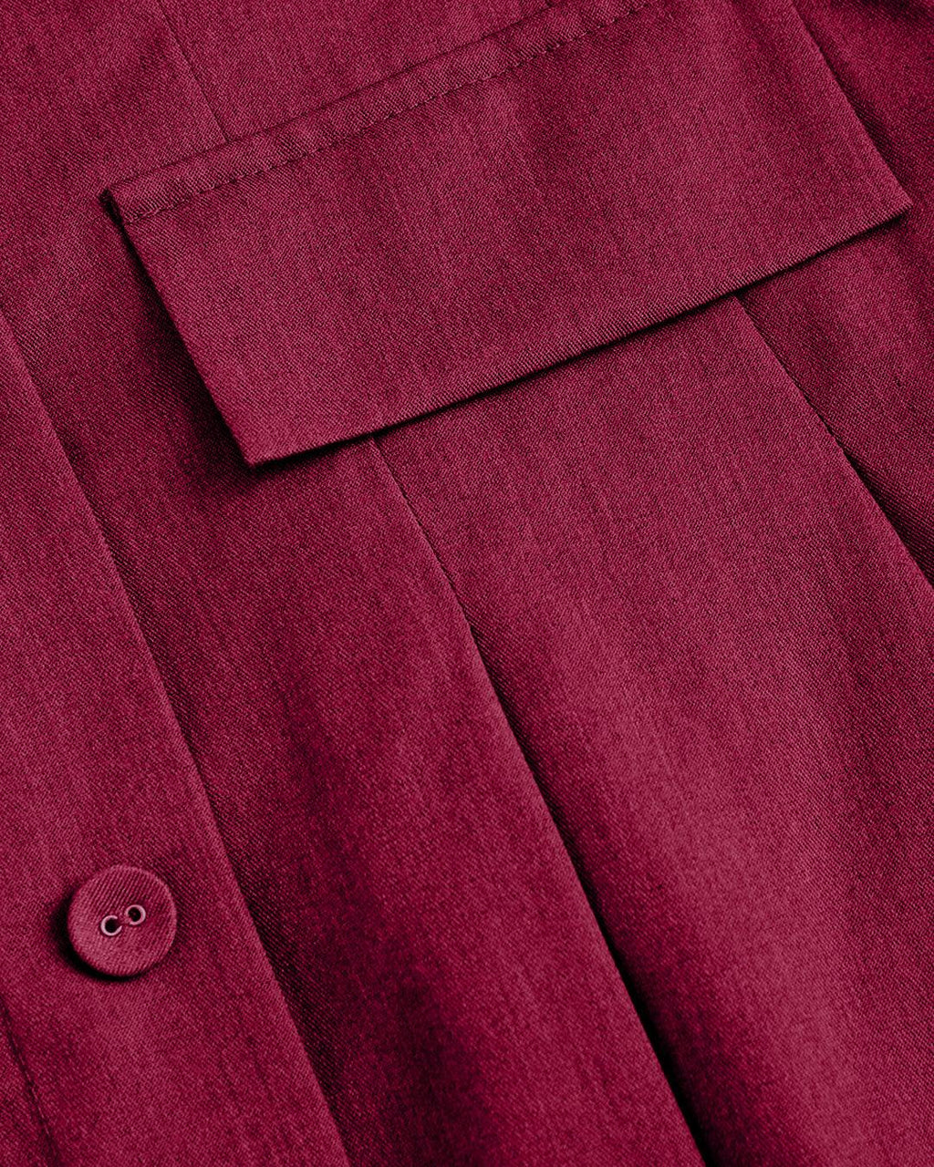 Turndown Collar Blazer & Bustier Two Piece Dress In Burgundy