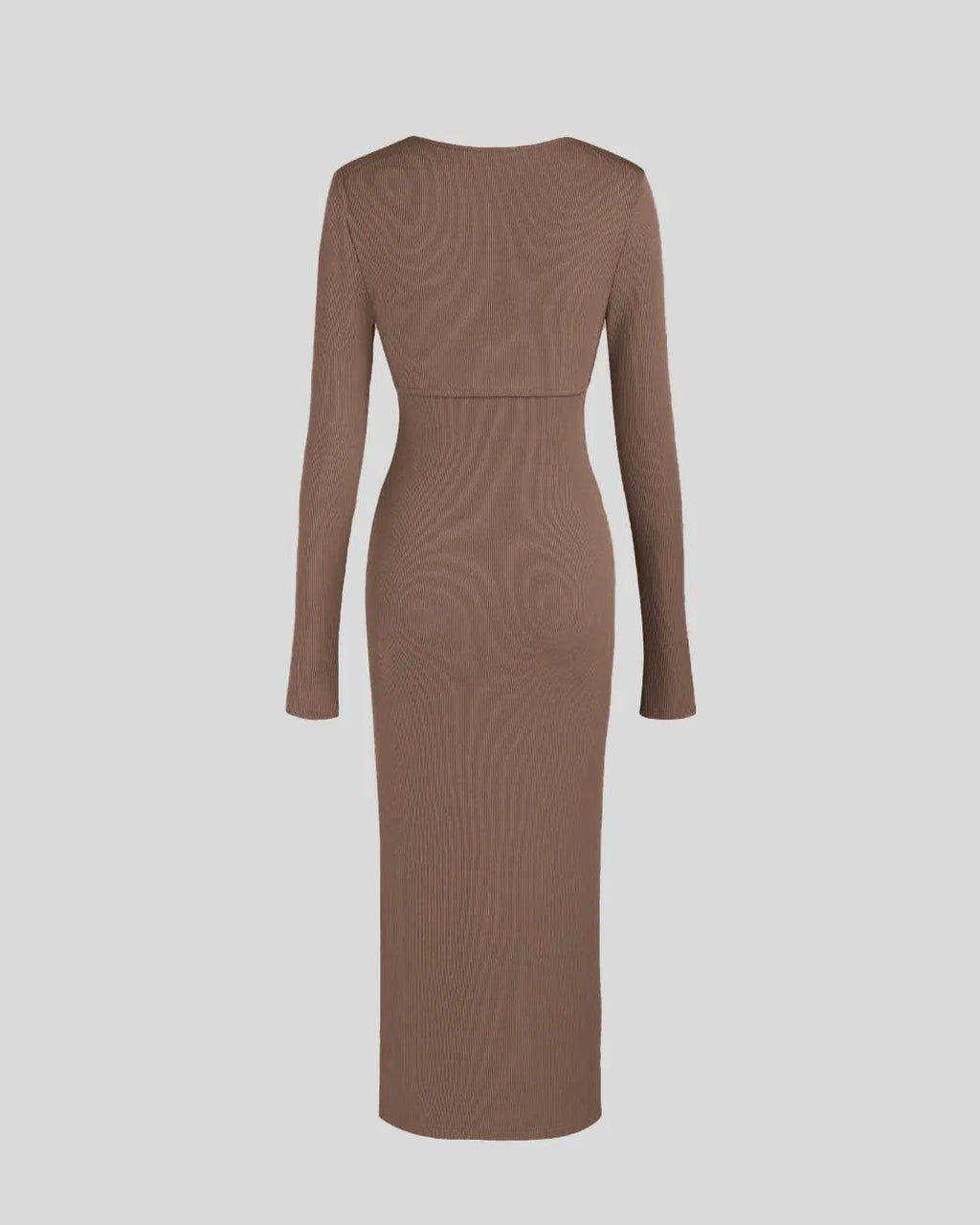 Two Piece Elegant Bodycon Dress With Shrug In Brown