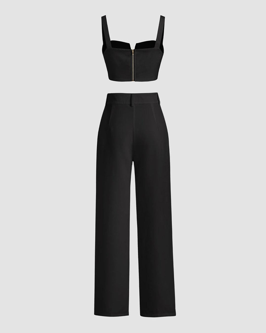 Two Piece Set: Aesthetics Black Top With Trouser