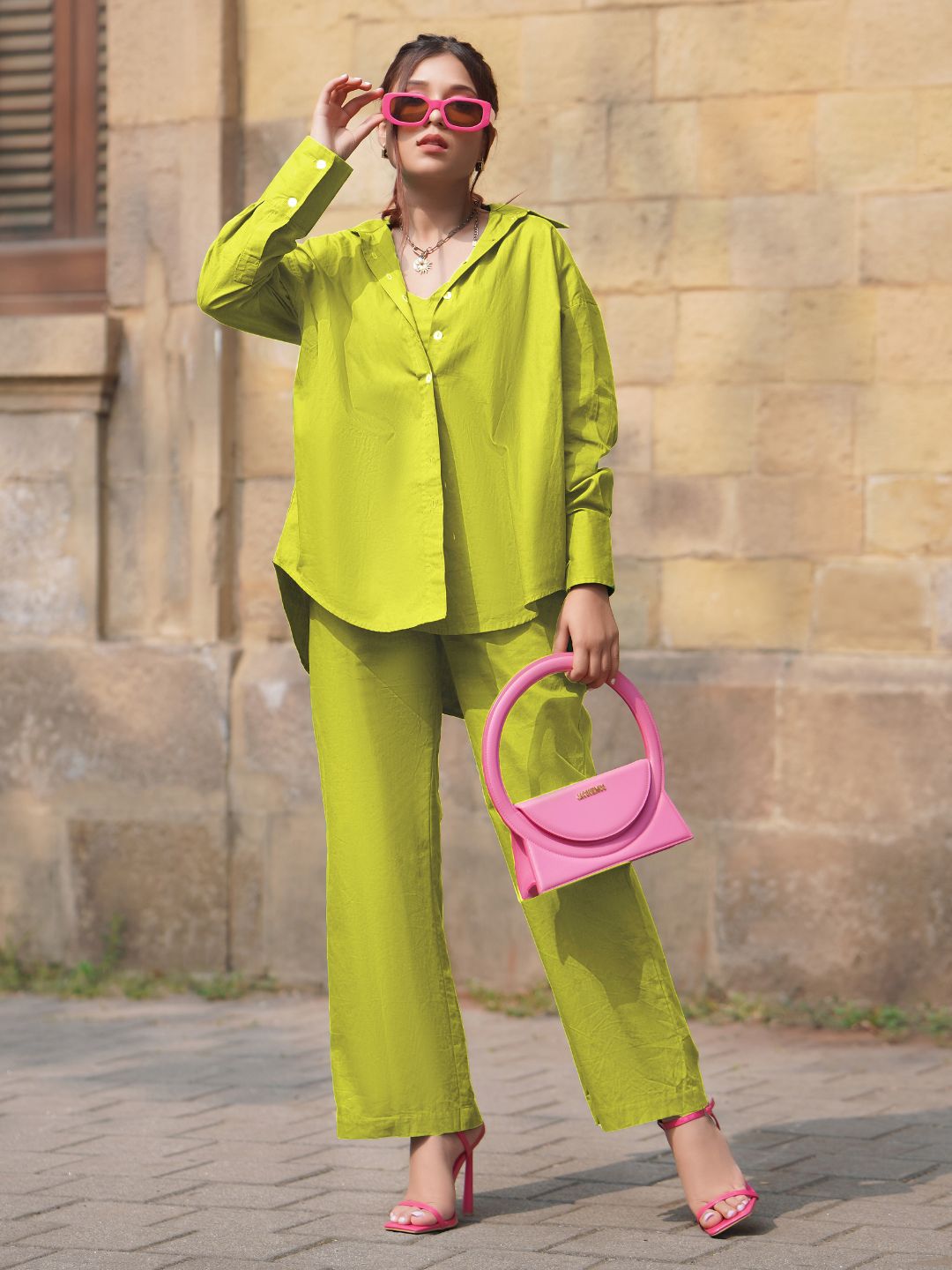 Cotton Two Piece Coord Set - Pinkkup