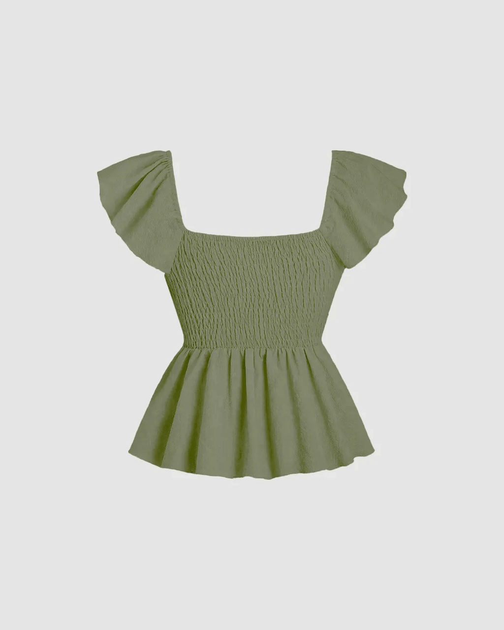 V-Neckline Front Knot Y2K Outfit In Herbal Green