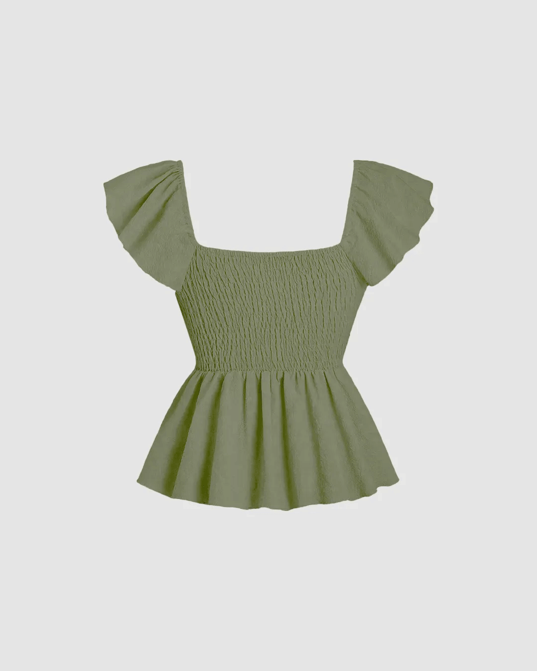 V-Neckline Front Knot Y2K Outfit In Herbal Green