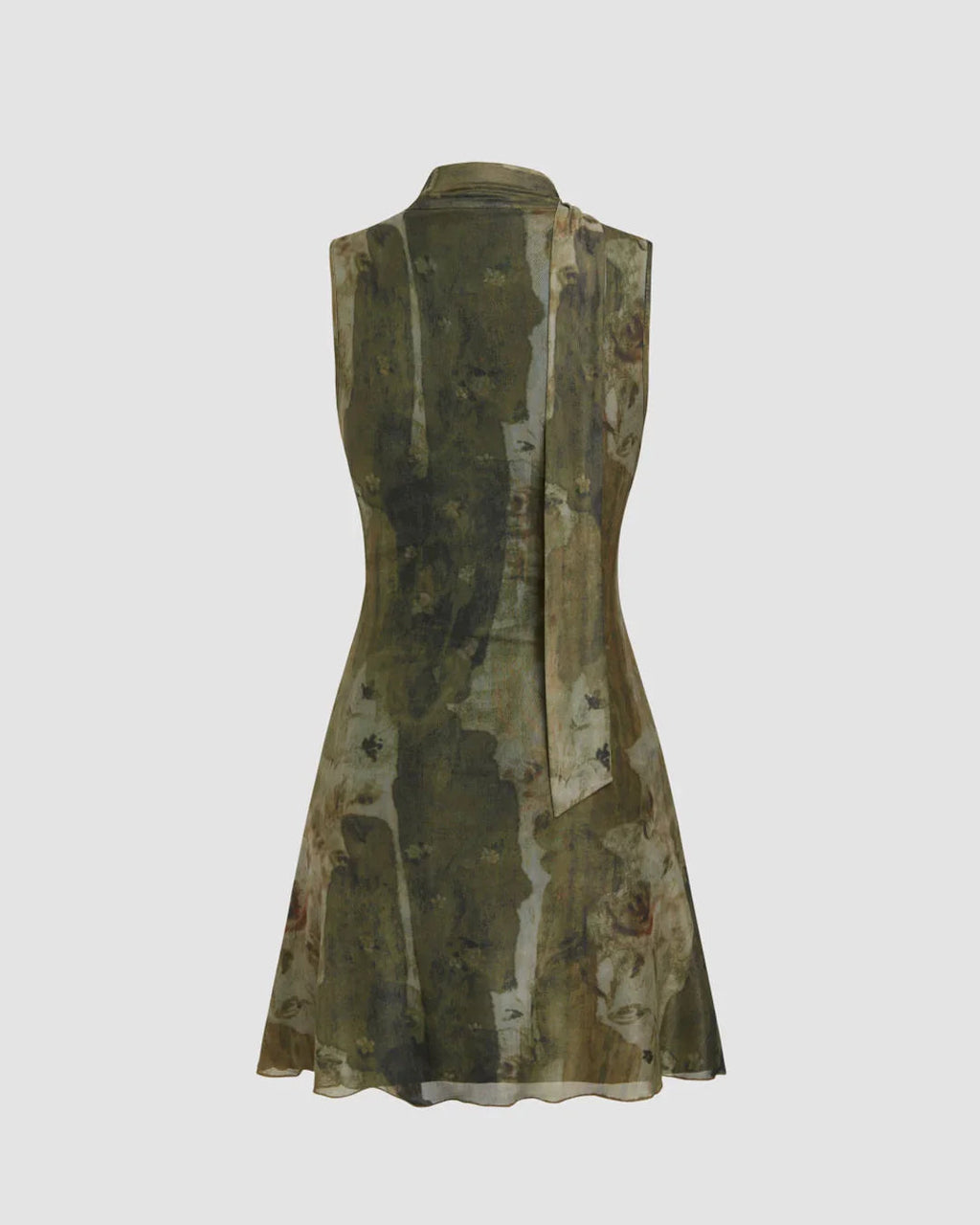 V-neck Abstract Knotted Twist Mini Dress