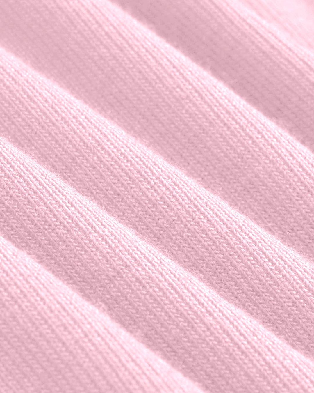 V-neck Solid Lace Trim Ruched Long Sleeve Top In Pink