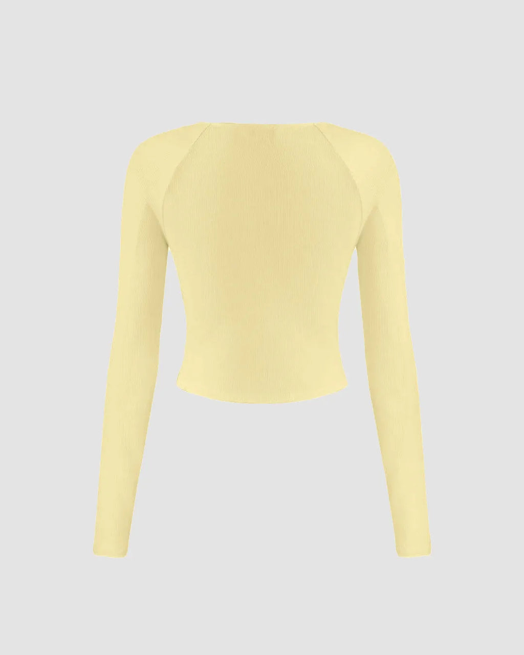 V Neck Wrap Front Ruched Full Sleeve Top in Yellow