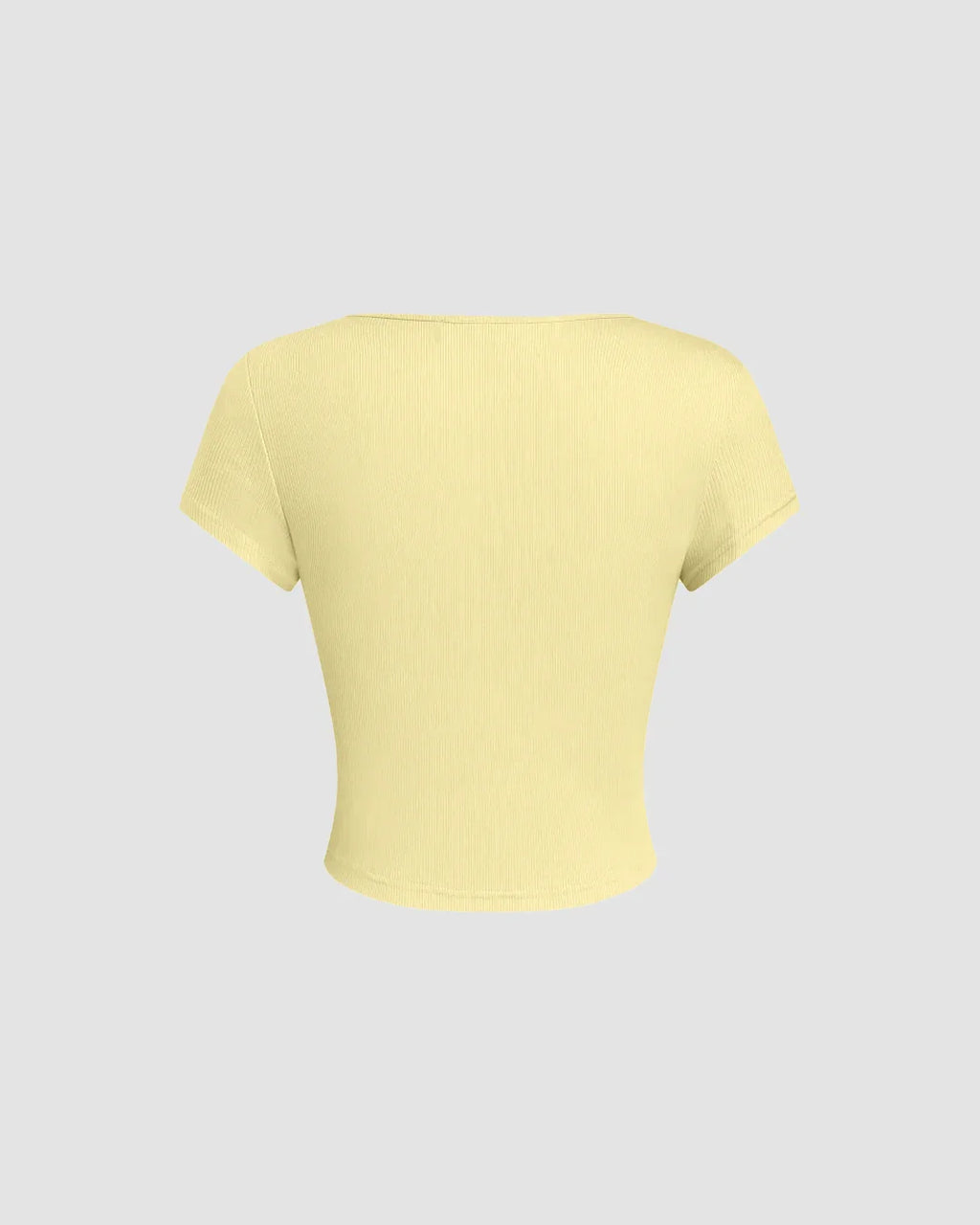 Vanilla Fitted Top with Sheer Neckline Detail