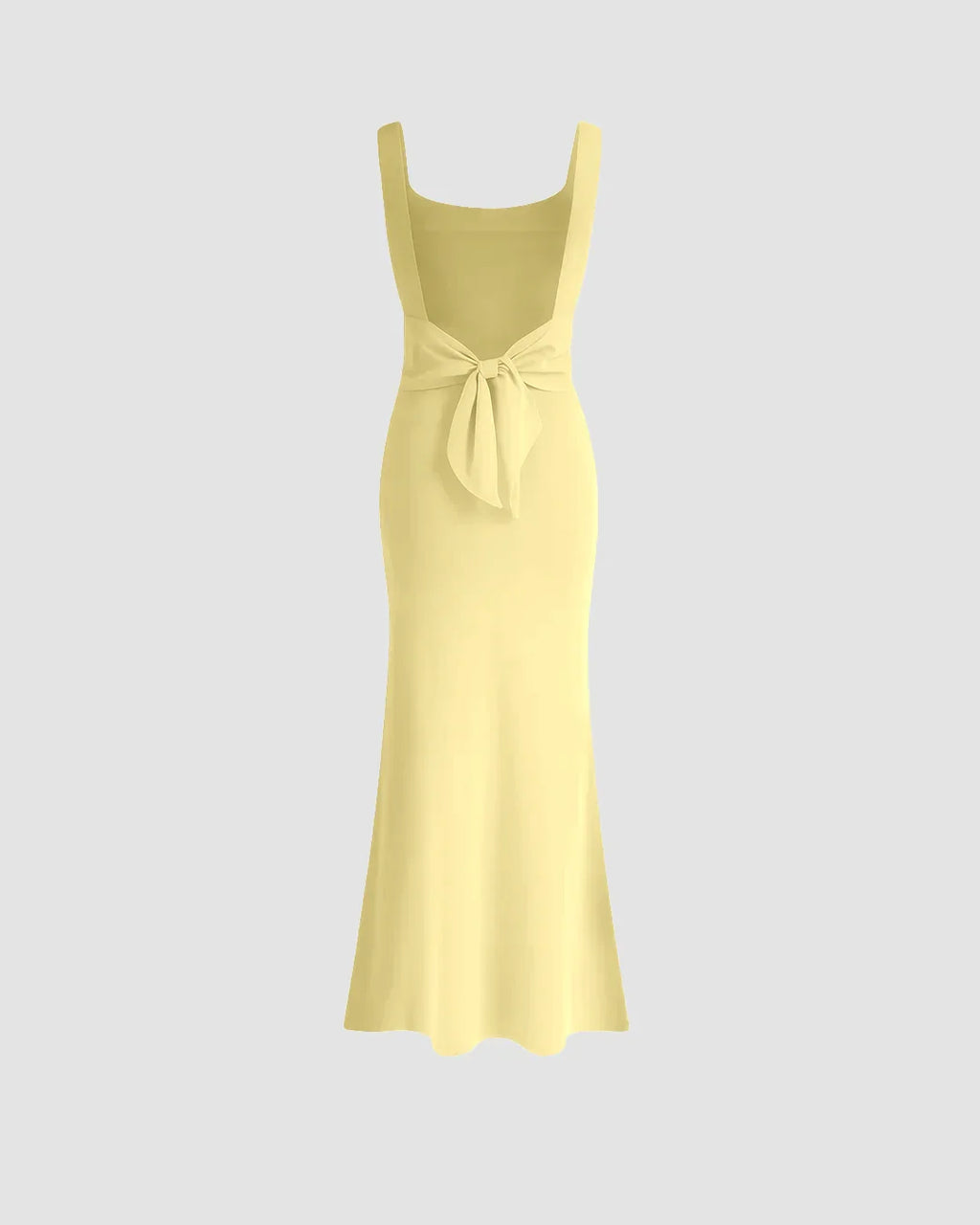 Square Neck Bodycon Maxi Dress in Vanilla