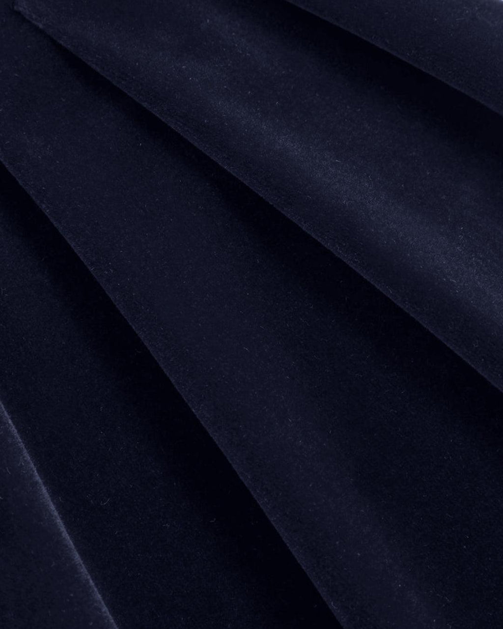 Velvet Boat Neck Bowknot Backless Short Mini Dress In Navy Blue