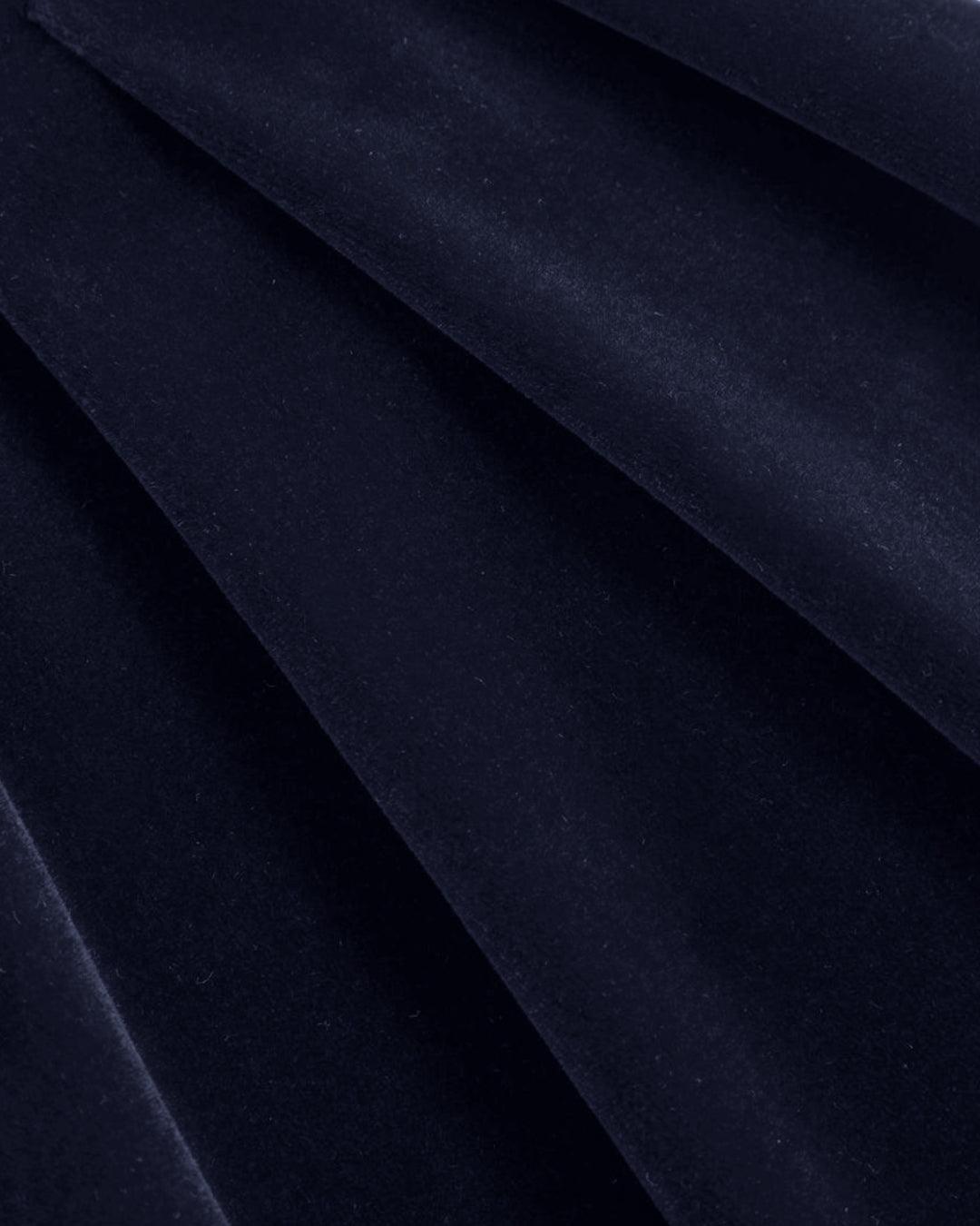 Velvet Boat Neck Bowknot Backless Short Mini Dress In Navy Blue