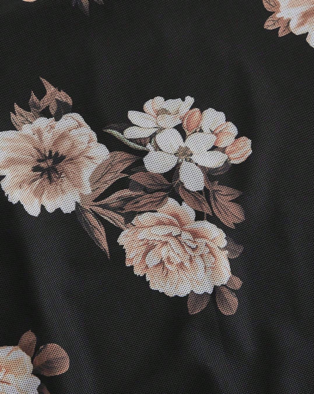 Sleeveless V-Neck Floral Midi Printed Dress