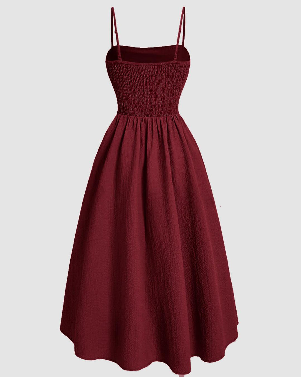 Vintage Retro Spaghetti Strap Maroon Dress