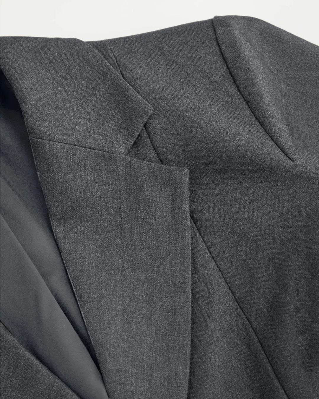 Notch Collar Size Tie Button Oversized Blazer in Dark Grey