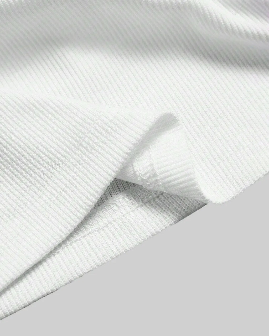 White Ribbed Scoop Neck Tank Top with Buttons