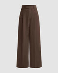Wide-leg Tailored Trousers In Brown