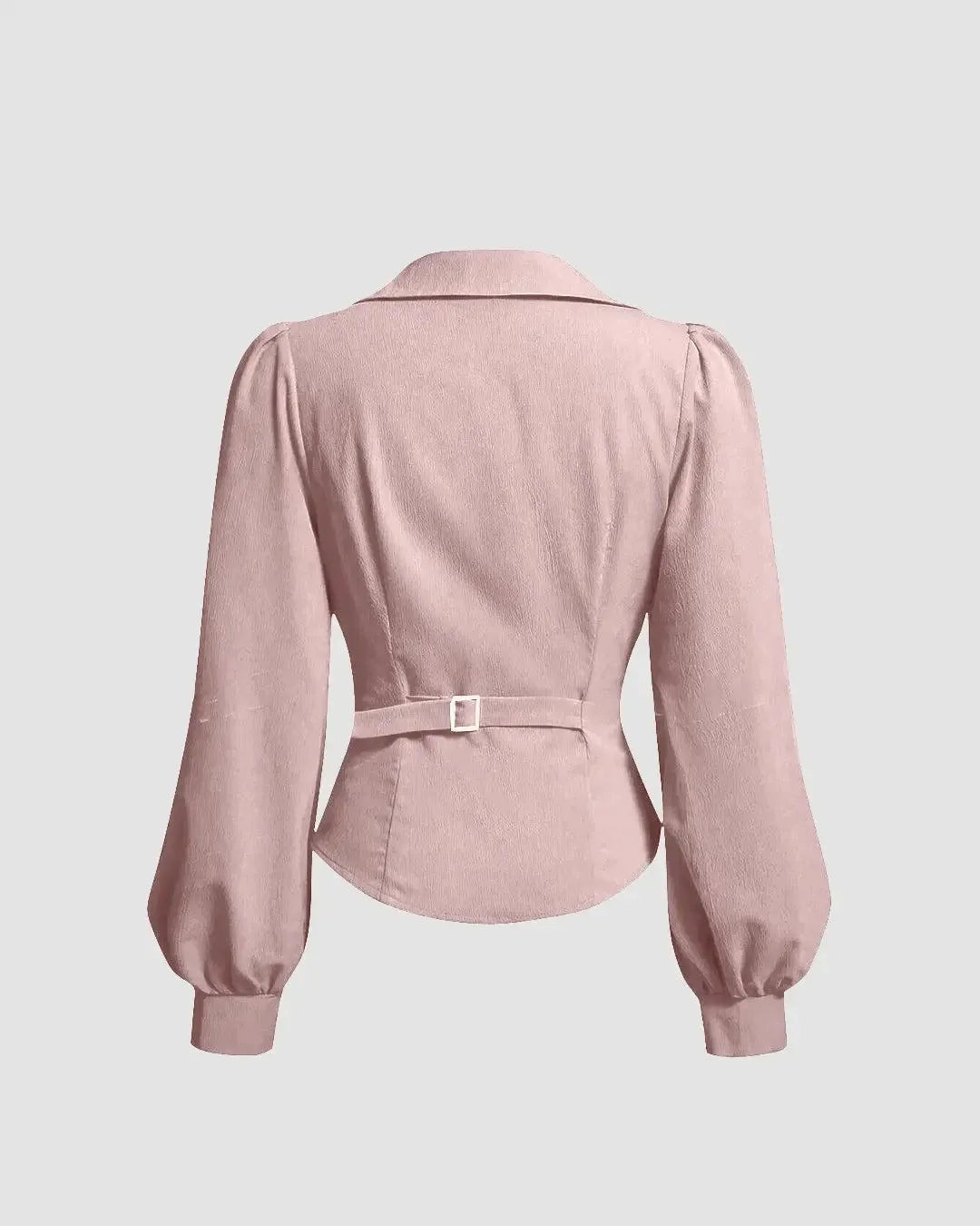 Wrap Style Collared Neck Full Sleeve Shirt in Pink