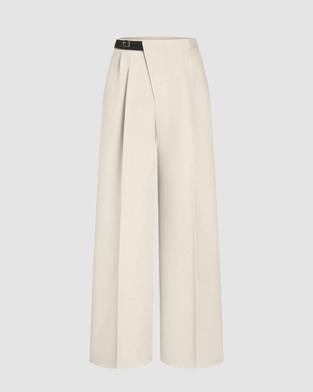 Wrapped Pleated Trouser Without Belt In Off White