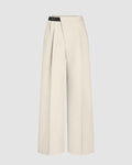 Wrapped Pleated Trouser Without Belt In Off White