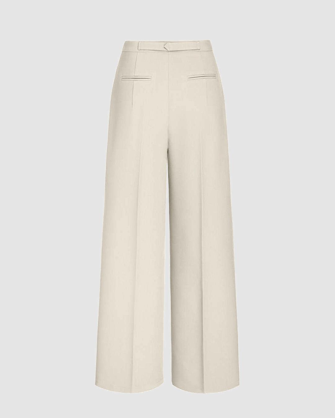 Wrapped Pleated Trouser Without Belt In Off White